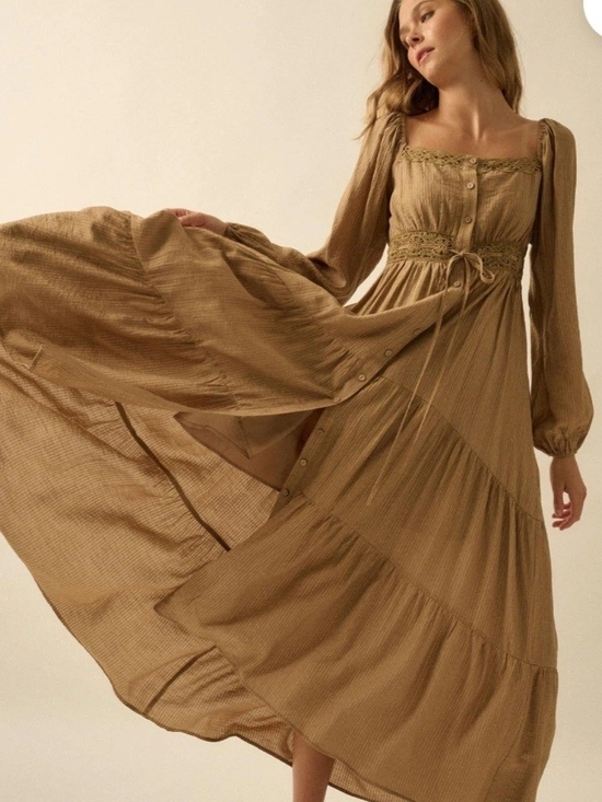 Promesa Dresses & Skirts - Love Song Striped Button-Front Tiered Maxi Dress